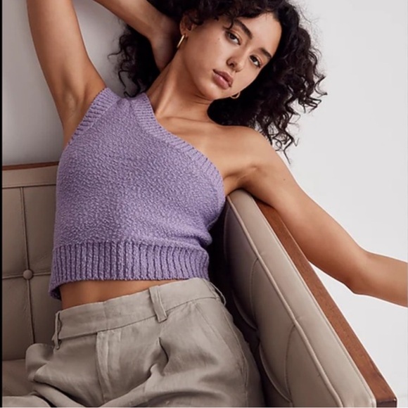 Madewell Textural-Knit One-Shoulder Sweater Tank - Picture 6 of 6